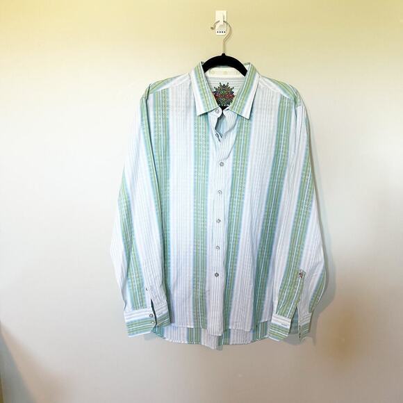 Robert Graham Other - Robert Graham blue green long sleeve button up men’s X-Large